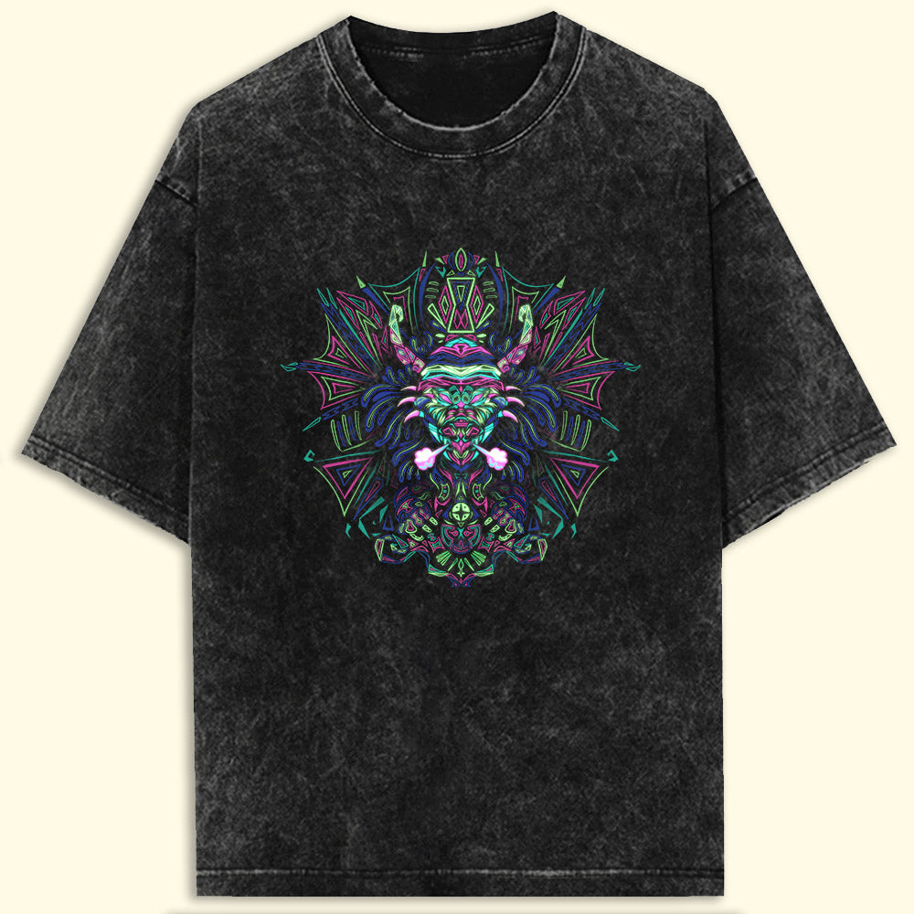 Trippy Dragon Acid Wash Oversized T-Shirt