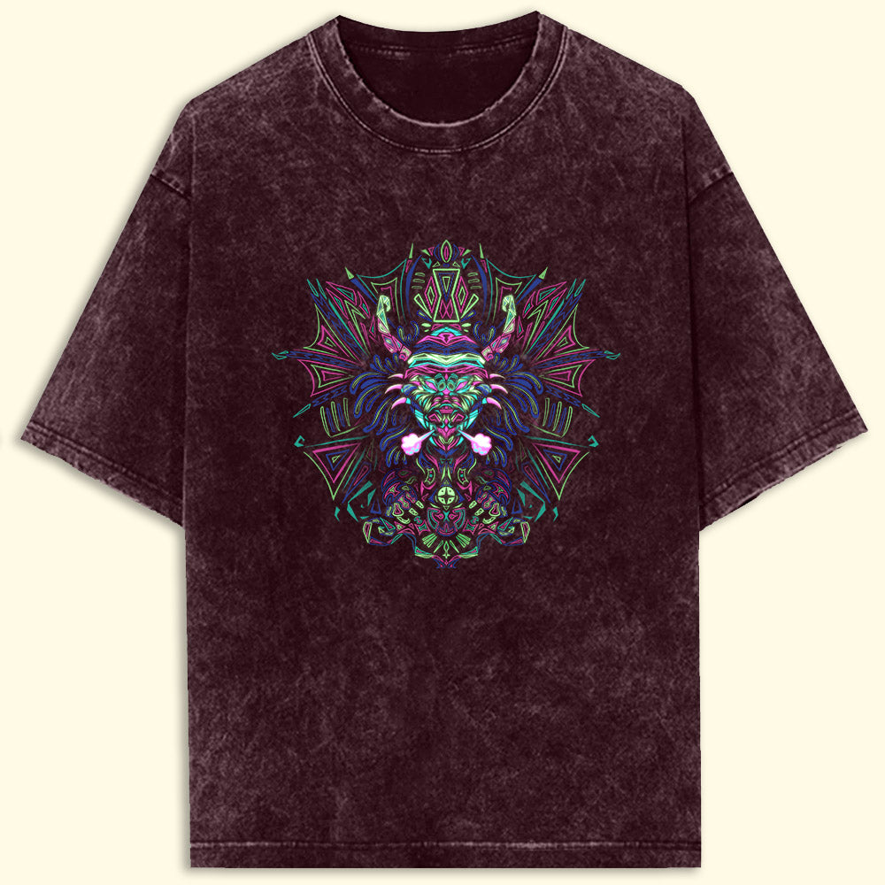 Trippy Dragon Acid Wash Oversized T-Shirt