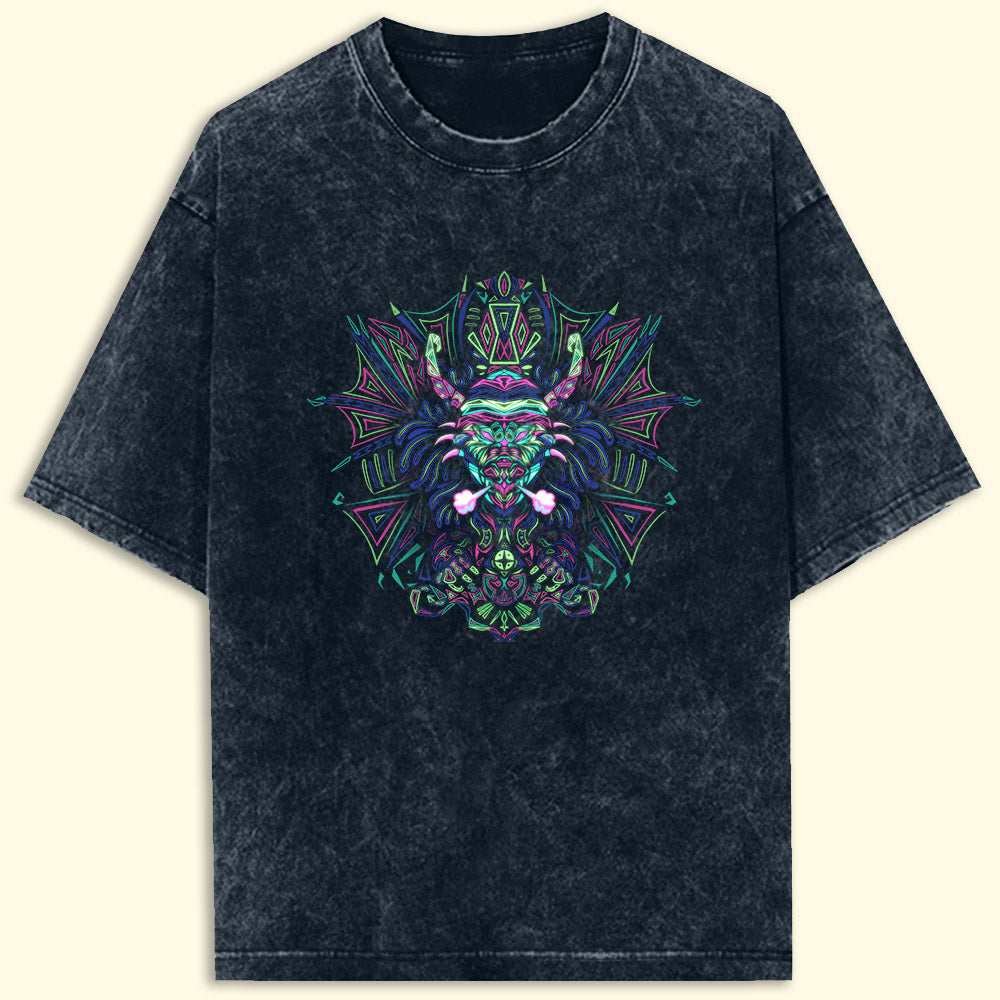 Trippy Dragon Acid Wash Oversized T-Shirt